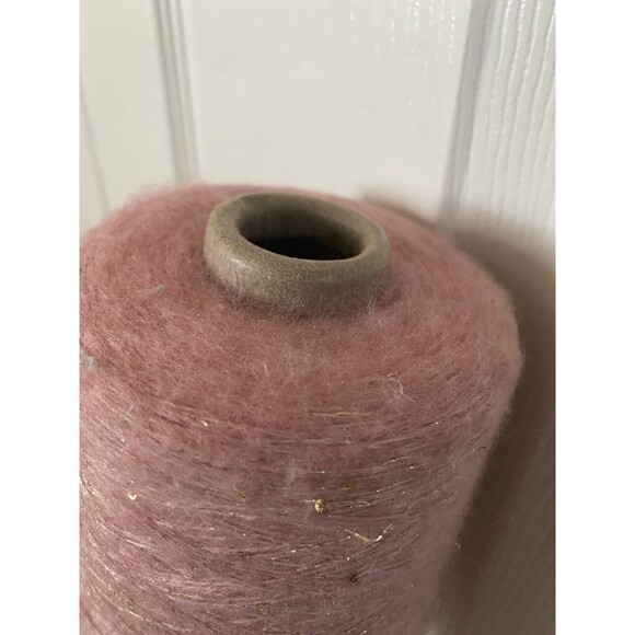 Fancy Soft Cone Yarn Pink Mohair Gold Sequin Glitter 430g #392 - Picture 3 of 5